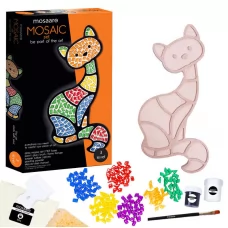  Набір для творчості "Mosaaro" MA3002 "Vladi Toys", скляна мозаїка «Кіт», основа 20х43 см, акрилова фарба, пензлик, шпатель, рукавички, губка, мірна ложка, мішечок, в коробці