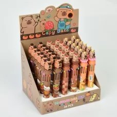 Шариковая ручка BabyToys MK 5872 с капибарой, 10 цветов Шариковая ручка BabyToys MK 5872 с капибарой, 10 цветов