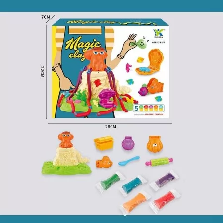 Тесто для лепки BabyToys 145651 с 5 цветами и формочками