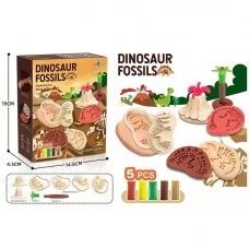 Тісто для ліплення BabyToys Динозаври 5 кольорів з молдами