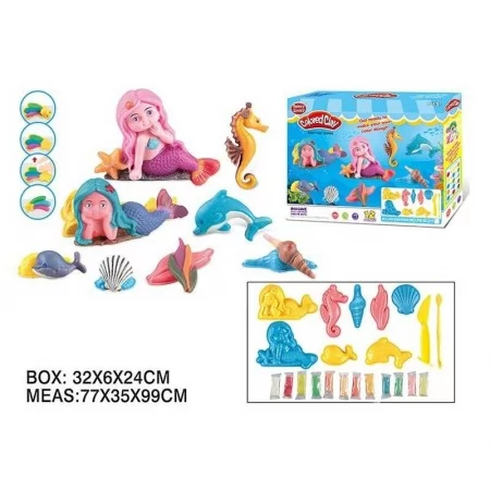Тісто для ліплення BabyToys 12 кольорів з формами та інструментами