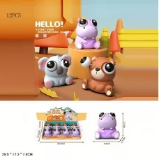 Антистресс животные BabyToys 6622 набор 12 штук разные цвета