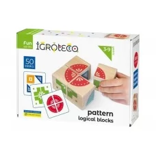 Кубики дерев'яні логічні, Склади візерунок, Igroteco 900477 Кубики дерев'яні логічні, Склади візерунок, Igroteco 900477