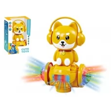 Игрушка интерактивная Shiba Inu Spinner 15 см, вращающаяся и светящаяся, музыкальная FY918030