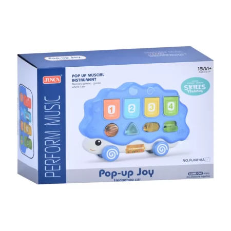 Интерактивный ежик Pop-Up Joy – музыкальная игрушка на колесах RJ6818A-9A