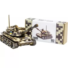 Дерев'яний 3D конструктор Танк, 162 деталі, PuzzleOK 162-0074