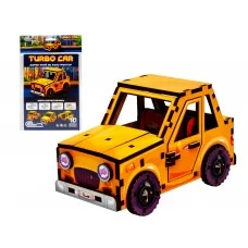 Дерев’яний 3D конструктор Turbo Car, PuzzleOk 00958