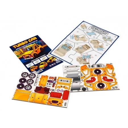 Деревянный 3D конструктор Turbo Car, PuzzleOk 00958