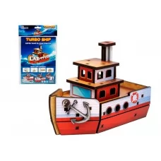 Дерев’яний 3D конструктор Turbo Ship, PuzzleOk 00962