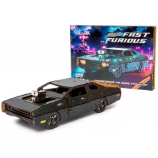 Дерев'яний 3D конструктор чорний Fast Furous, 125 деталей, PuzzleOk Puz-62519