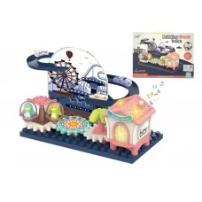 Конструктор электрический Building Block Track 35 см, движение авто и свет FY915242