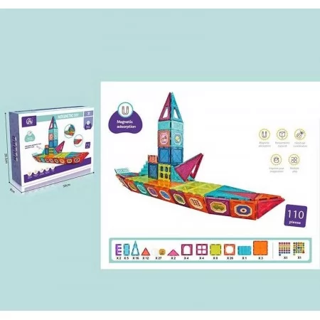 Магнітний конструктор BabyToys CH 1015 корабель 110 деталей