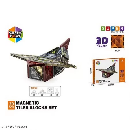 Магнітний конструктор BabyToys S-1033 20 деталей різнокольоровий