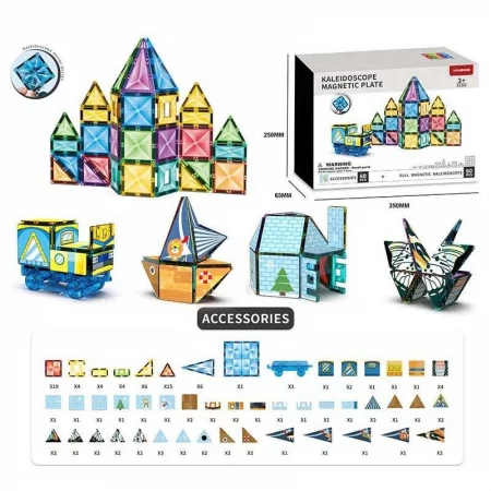 Магнитный конструктор BabyToys 60 деталей разноцветный