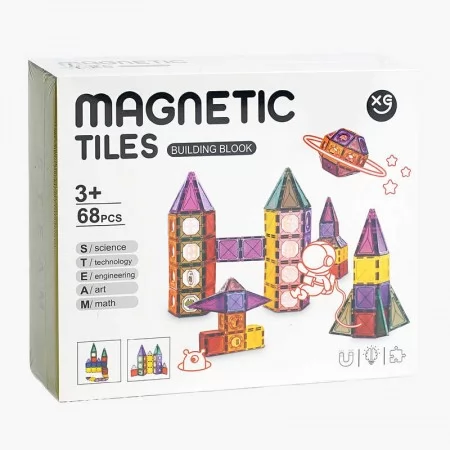 Магнітний конструктор BabyToys 68 деталей різнокольоровий