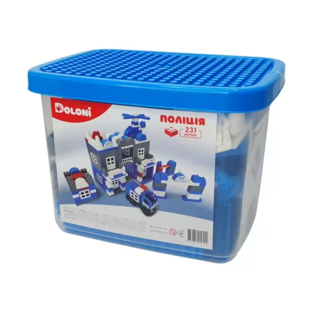 Конструктор блочный Полиция 231 деталь, в пластиковом боксе, Doloni Toys 013888/02 Конструктор блочный Полиция 231 деталь, в пластиковом боксе, Doloni Toys 013888/02