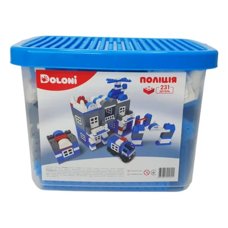 Конструктор блочный Полиция 231 деталь, в пластиковом боксе, Doloni Toys 013888/02 Конструктор блочный Полиция 231 деталь, в пластиковом боксе, Doloni Toys 013888/02