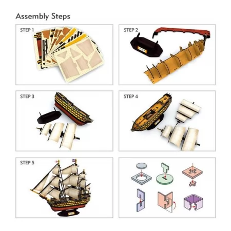 3D пазл CubicFun Корабль HMS Victory T4019h 3D пазл CubicFun Корабль HMS Victory T4019h