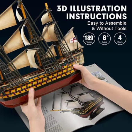 3D пазл CubicFun Корабль HMS Victory T4019h 3D пазл CubicFun Корабль HMS Victory T4019h