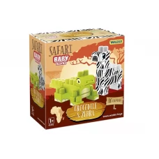 Baby Blocks конструктор Сафари - крокодил и зебра Wader 41501