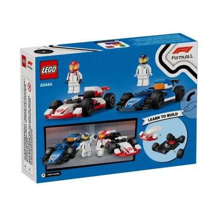 Конструктор LEGO City Автогонки F1 команд Williams Racing и Haas F1, 92 детали 60464