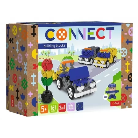 Конструктор 3в1 Trefl Connect Автомобілі та світлофор, 161 елемент 61974