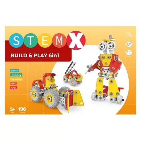 Детский конструктор на шурупах 6 в1 Build & Play, с инструментами, 196 деталей 7093910 Детский конструктор на шурупах 6 в1 Build & Play, с инструментами, 196 деталей 7093910