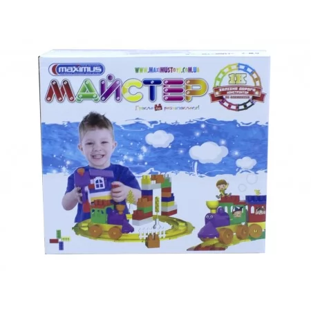 Конструктор Мастер 1К Железная дорога Поезд 56 элементов Maximus 5208