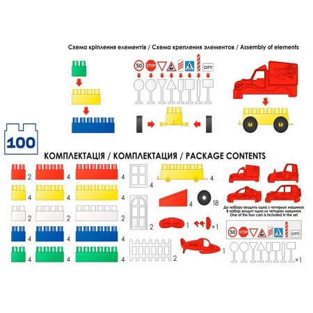 Конструктор Техно №2, 100 деталей, Домик Технок 0502