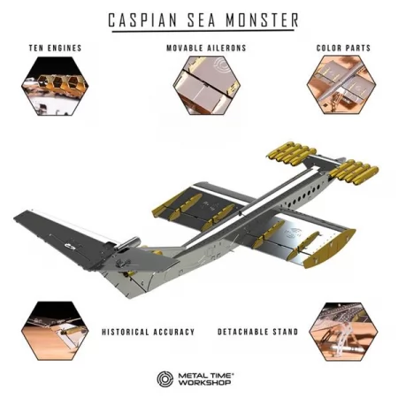 Коллекционная модель-конструктор Metal Time Caspian Sea Monster Ekranoplan Экроплан MT099 