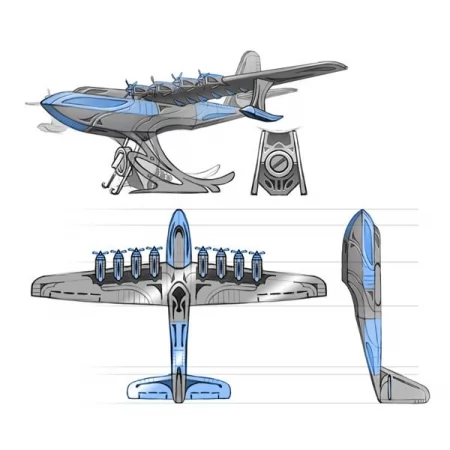 Коллекционная модель-конструктор Metal Time Celestial Hercules Spruce Goose H-4 Aircraft Самолет механический MT100 