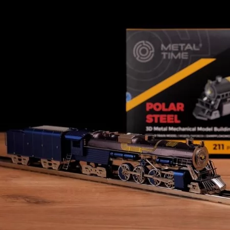 Колекційна модель-конструктор Metal Time Polar Steel color Поїзд кольоровий механічний MT052