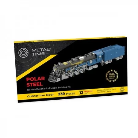 Колекційна модель-конструктор Metal Time Polar Steel color Поїзд кольоровий механічний MT052