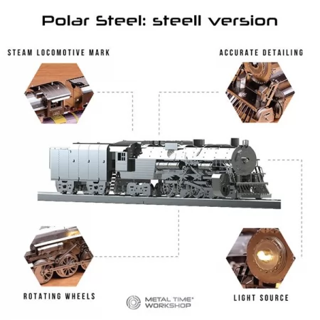 Коллекционная модель-конструктор Metal Time Polar Steel Полярный експесс механический MT052ST 
