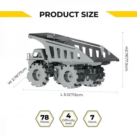 Колекційна модель-конструктор Metal Time Quarry Transporter Кар'єрний самоскид механічний MT014
