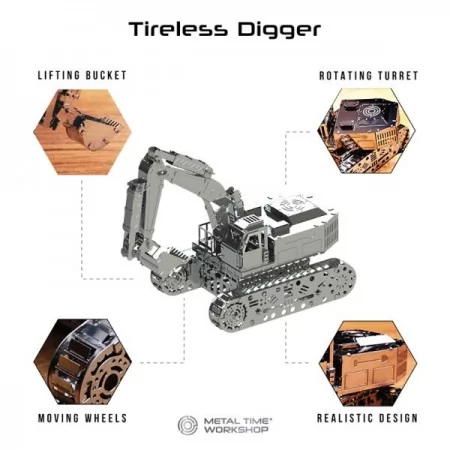 Колекційна модель-конструктор Metal Time Tireless Digger Екскаватор механічний MT043
