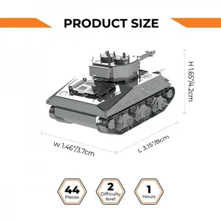 Колекційна модель-конструктор Metal Time World of Tanks танк M4 Sherman MT070