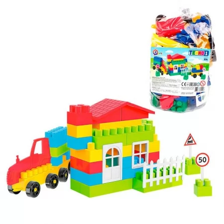 Блочный конструктор Technok Toys 0496, 64 детали для детей