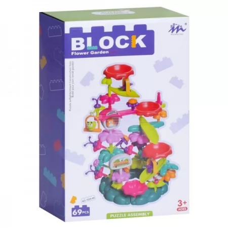Блочный конструктор BabyToys 1026-66 цветы и насекомые 69 деталей