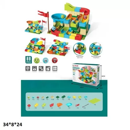 Автотрек BabyToys 1102 с шариками 88 деталей