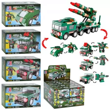 Конструктор військова техніка BabyToys 123-417/420, пластик, від 43 деталей, 4 види