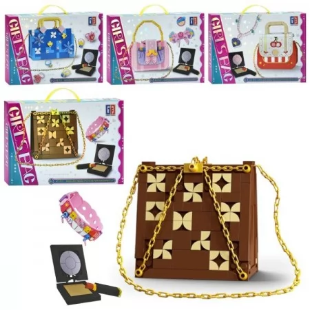 Конструктор блочный BabyToys 123-910-1-2-3, 468 деталей, розовая серия