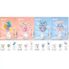 Конструктор блочный BabyToys 33088-91 ваза с цветами 464 детали