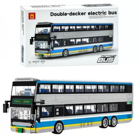 Конструктор 4974 міська серія, автобус, двоповерховий, 32,8см, 491дет, в кор-ці