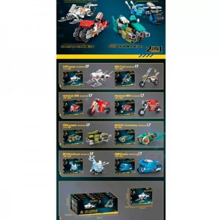 Конструктор машинок BabyToys 6159 2в1 транспорт 99 деталей 8 видів