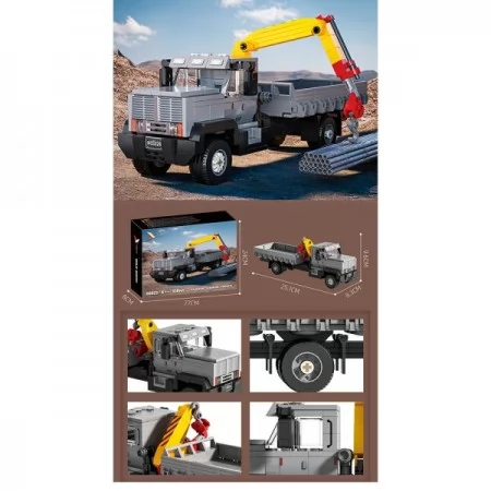 Конструктор 66023 вантажівка, спецтехніка/автокран, 350 деталей, 25-19-6см