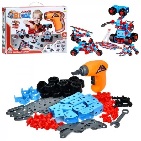 Конструктор на шурупах BabyToys 661-301, 10в1 транспорт робот 286 деталей