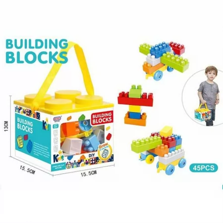 Блочний конструктор BabyToys 66145-1 45 деталей для дітей