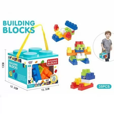 Блочний конструктор BabyToys 66145-3 35 деталей різнокольоровий