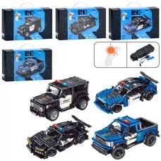 Конструктор 70022-3-4-5D р/к2,4G, машина, поліція, 1:16, акум, USBзарядне, від 396дет, 4 види, в кор-ці, 32-19,5-7,5см